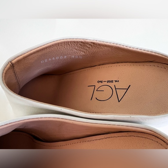 AGL ‘Sista’ Leather Platform Clogs Mules Ivory 7.5 Brand New - Picture 7 of 11